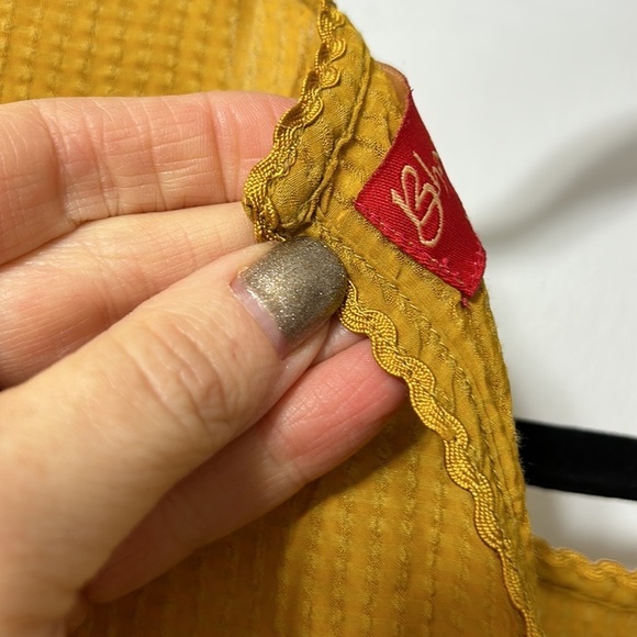 Anthropologie Bhanuni By Jyoti Yellow Embroidered Beaded Peplum Top Small - Picture 7 of 8